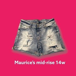Maurice’s Mid-rise shorts size 14
